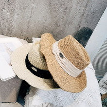 日本专柜细编字母草帽夏款巴拿马帅气太阳帽爵士帽礼貌造型帽子潮