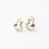 Small design earrings, Japanese and Korean, with gem, silver 925 sample, trend of season, wholesale