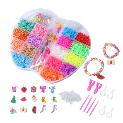 彩虹橡皮筋套裝diyrubber band拼裝編織手環項鏈兒童禮品益智玩具