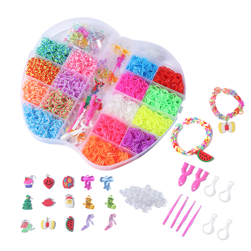 彩虹橡皮筋套裝diyrubber band拼裝編織手環項鏈兒童禮品益智玩具