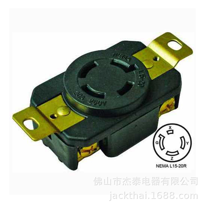 NEMA L15-20R Locking Receptacle暗裝插座 工業插座 20A250V四孔