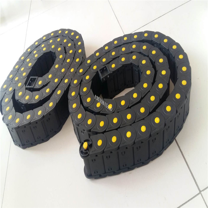 机床桥式尼龙拖链 数控双头四面铣床塑料拖链 雕刻机全封闭坦克链