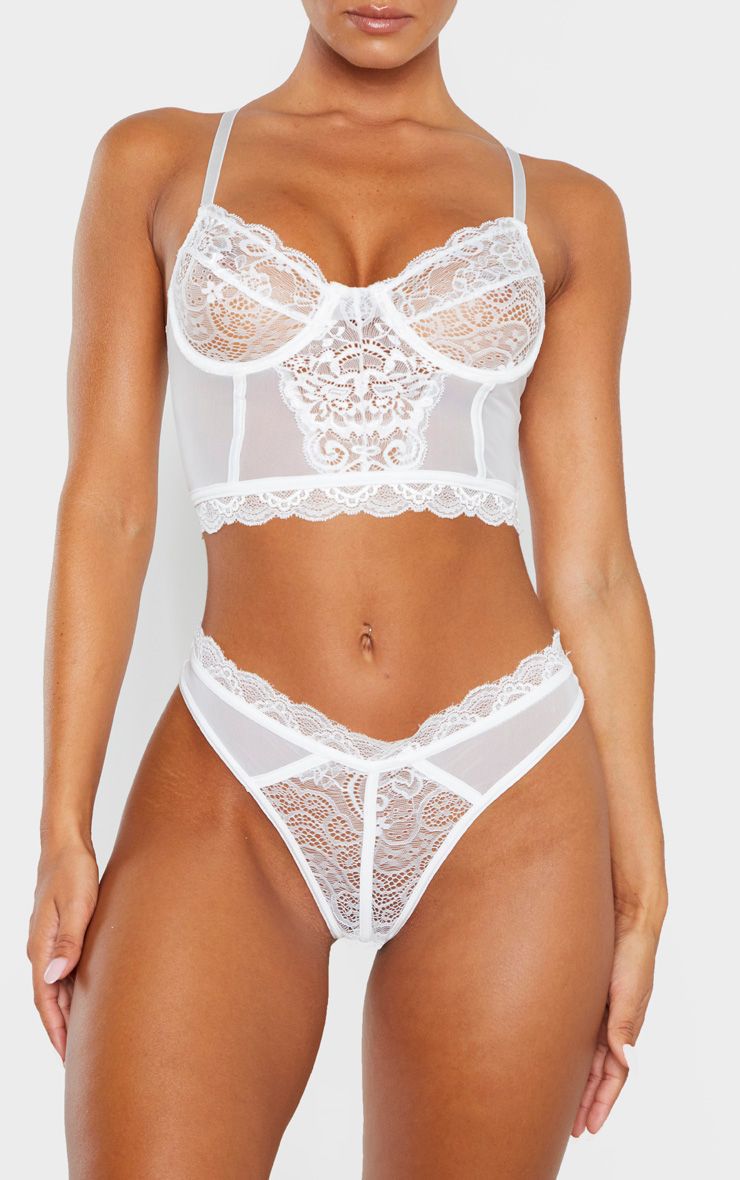 sexy thin small chest perspective lace bra set NSMAL54217