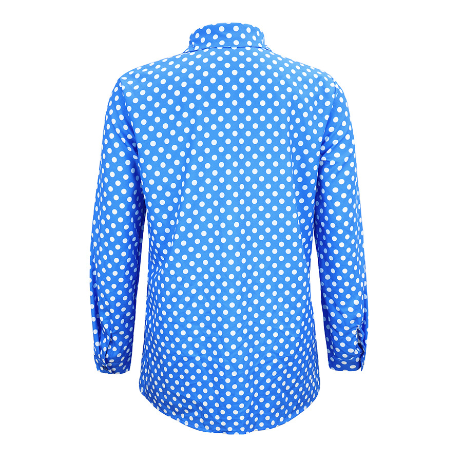  Fashion Polka Dot Top Ladies Long Sleeve Shirt NSAL2091