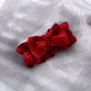 Red headband with bow for face washing, retro hair accessory, simple and elegant design, internet celebrity