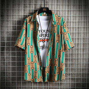 Summer ice silk short sleeve shirt loose shirt men’s sun proof shirt casual clothes