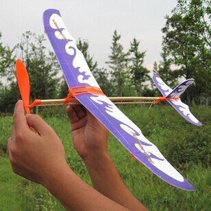 Thunderbird Rubber Band Powered Aircraft Model Aircraft Model Biplane Rubber Band Powered Aircraft Manufacturer Wholesale