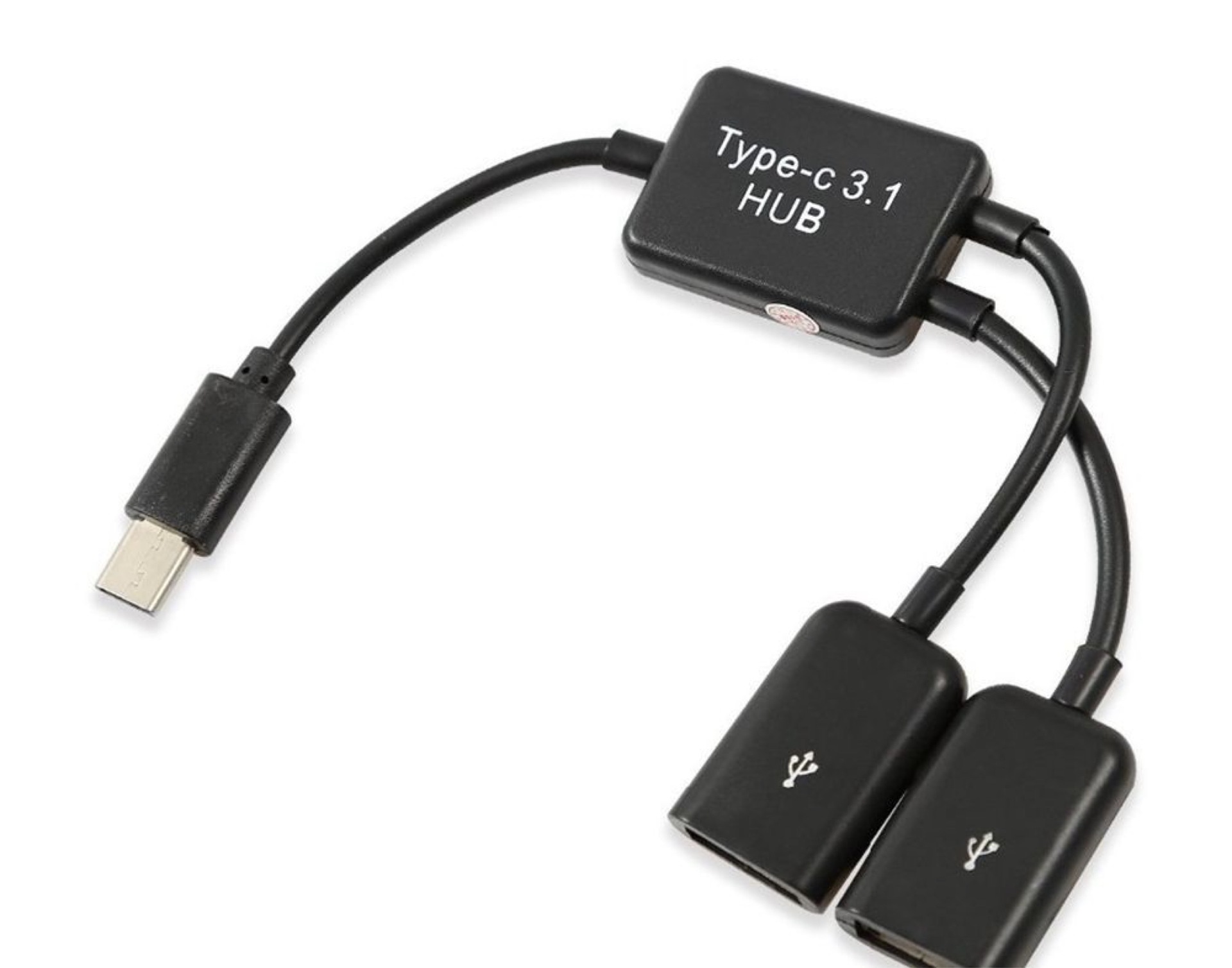 type-c供电otg数据线otg转接头 usb2USB3.1 两口HUB USB2.0一拖二