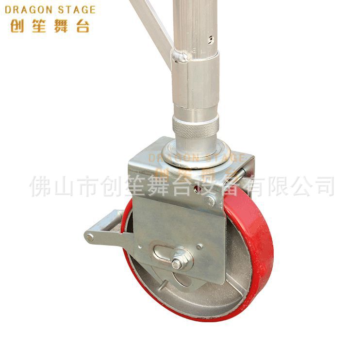 外贸厂家直销脚手架配件轮子移动脚手架底轮4寸6寸可调节高度