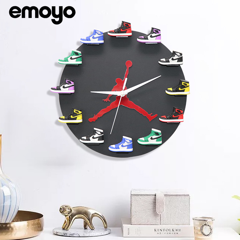 Decoración personalizada AirJordan aj1 reloj baloncesto 3D tridimensional modelo de zapato deportivo Reloj de pared creativo
