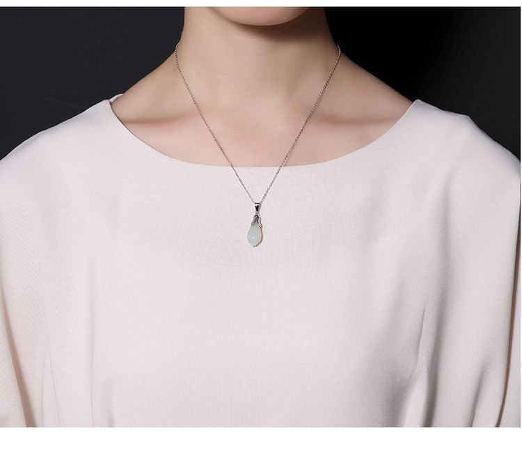 Dây chuyền bạc 925 hình chữ O đơn giản, phong cách Âu Mỹ, dây xương đòn unisex — 46CM chi tiết 7