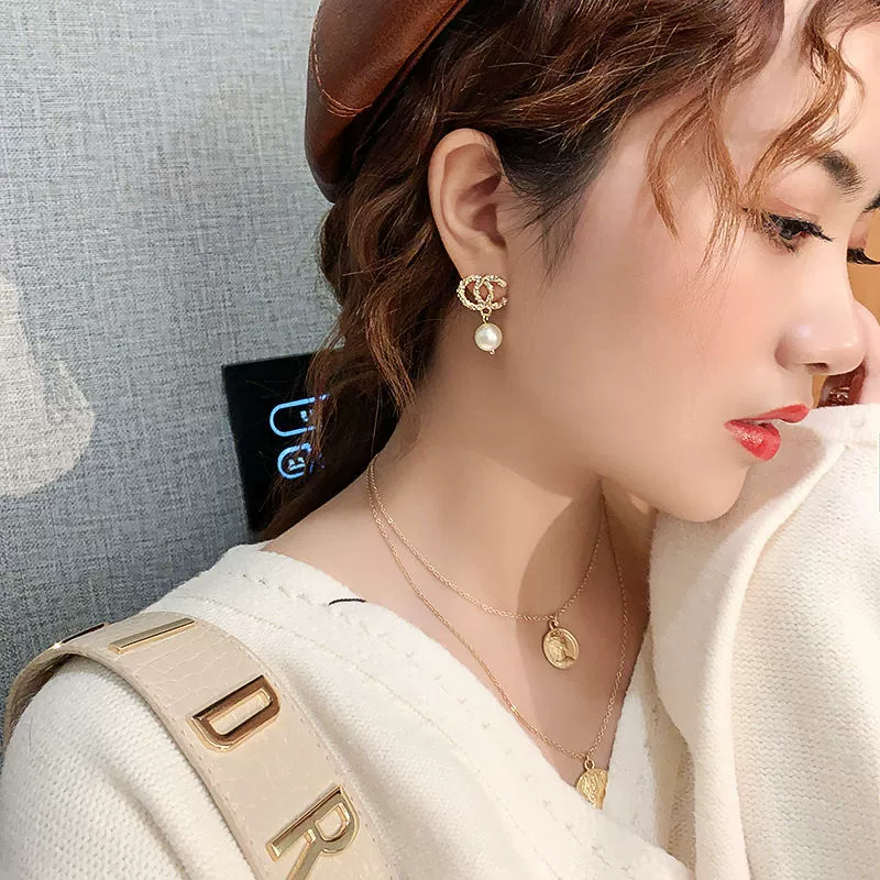 Серебряная булавка, модные серьги из жемчуга, образец серебро 925, стиль Шанель, интернет-знаменитость