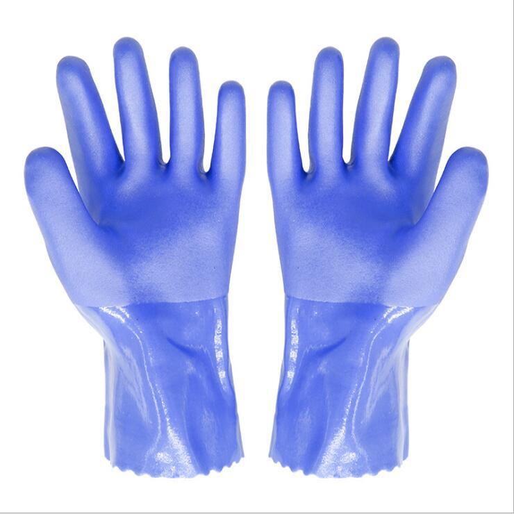 耐油手套耐磨耐酸碱工业防护PVC手套止滑防油漆防水磨砂厂家批发