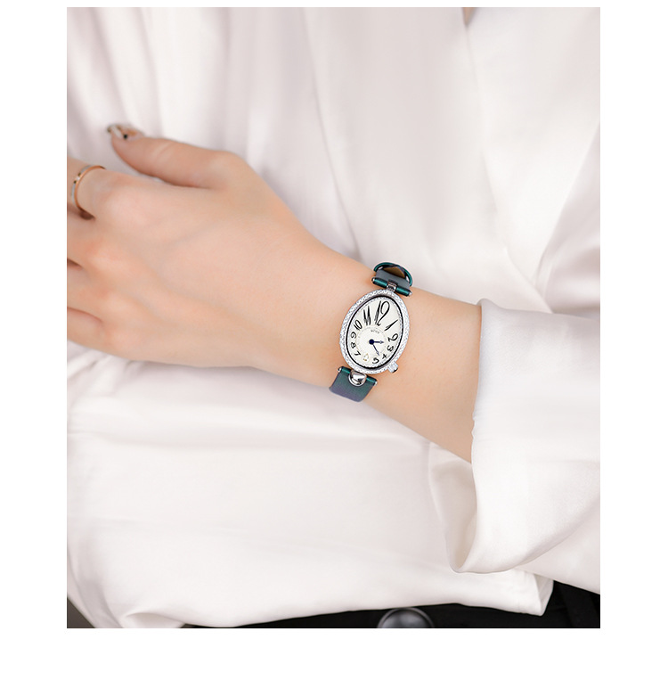 Stile di design, temperamento alla moda, quadrante a forma di goccia, lusso leggero, orologio da donna alla moda con diamanti intarsiati, orologio da donna al quarzo impermeabile_voghion.com