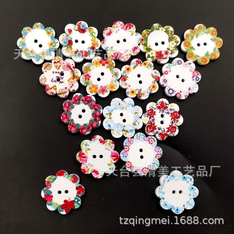 2cm ocho flores de ciruelo botones de madera corona botones de madera de ciruelo 100 piezas/paquete