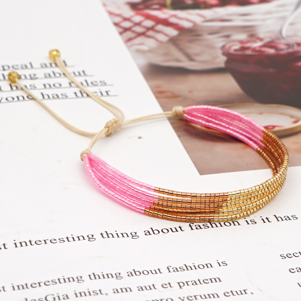 Grenz Überschreitende Quelle Europäische Und Amerikanische Mode Netz Rot Hand Gewebte Mehr Schicht Ige Miyuki Reis Perlen Armband Frauen display picture 6