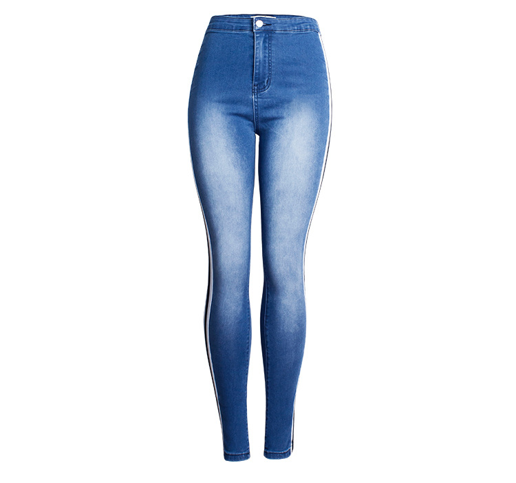 Odzież damska Wysoka talia, slim, stretch, dwustronnie wycięte dżinsy, spodnie damskie, ołówkowe spodnie_voghion.com