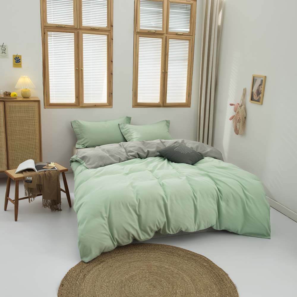 wish亚马逊欧美码ebay跨境家纺专供床上用品90g双拼色被套三套件