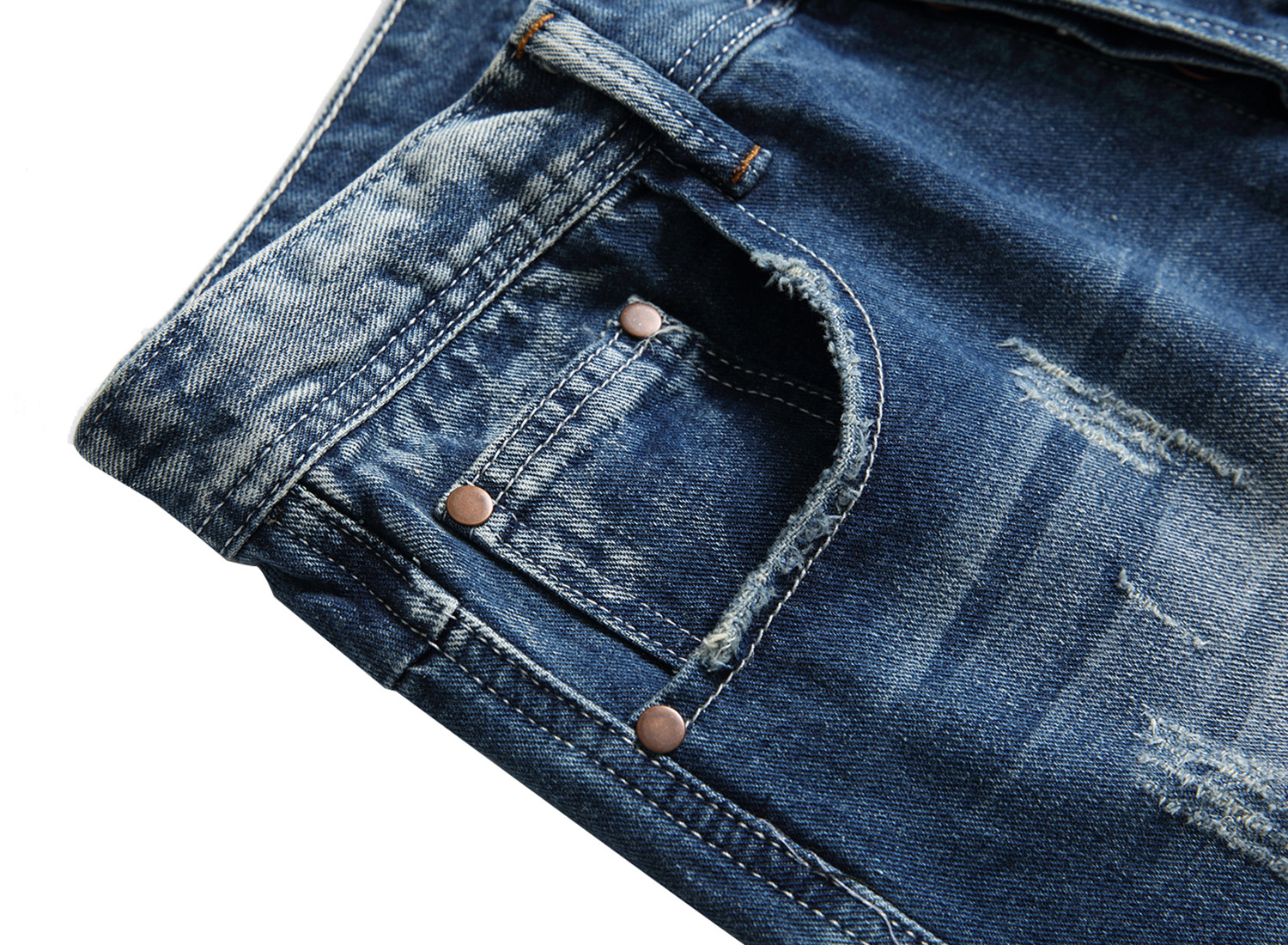 Jeans uomo slim fit gamba dritta strappati pantaloni denim_voghion.com
