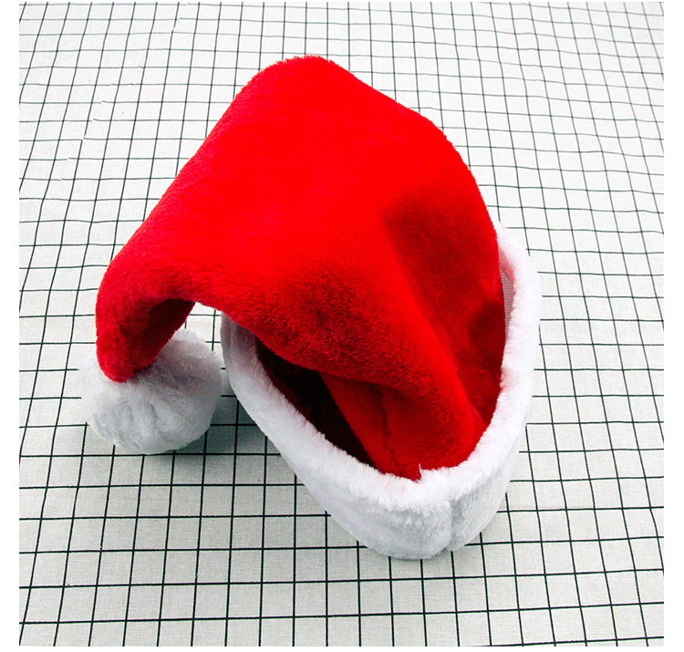 Thickened plush Christmas hat, lengthened and enlarged plush Christmas hat, Santa Claus hat, Christmas decoration_voghion.com