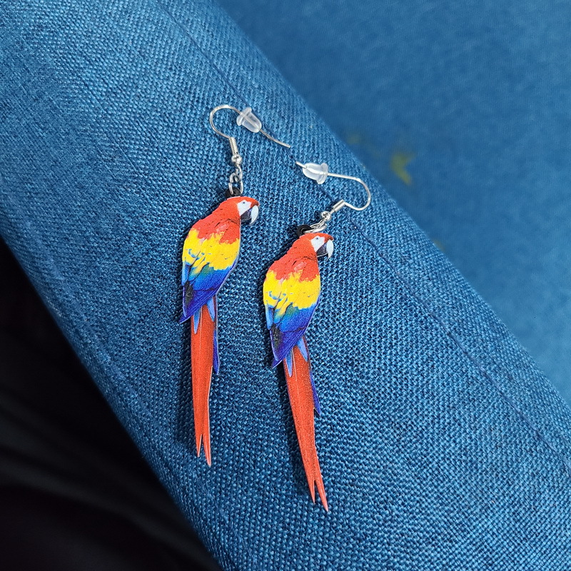 1 Pair Exaggerated Bird Arylic Womenu0027S Drop Earrings