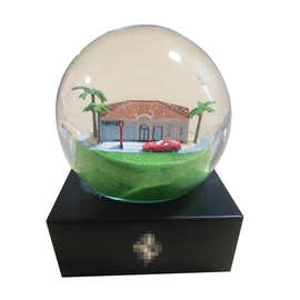 生产树脂底座玻璃水晶球音乐盒建筑物房子车子内景来图来样定制