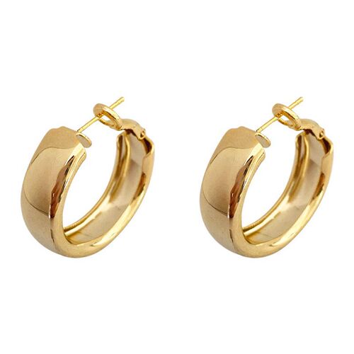 S925 Silver Needle Wide Metal Large Hoop Earrings, European and American Fashion Exaggerated Earrings, Korean Style, Influencer Trendy Hong Kong Style Women's Earrings