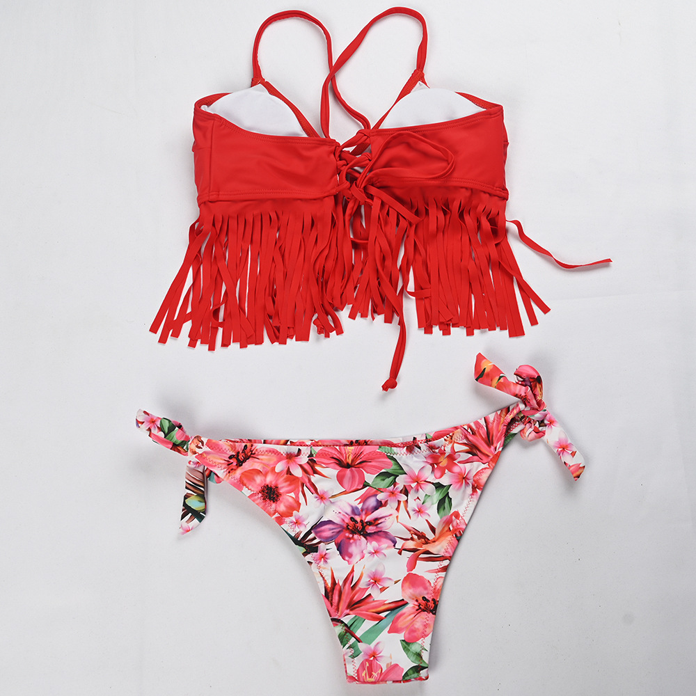 fashion solid color tassel bikini NSHL35547