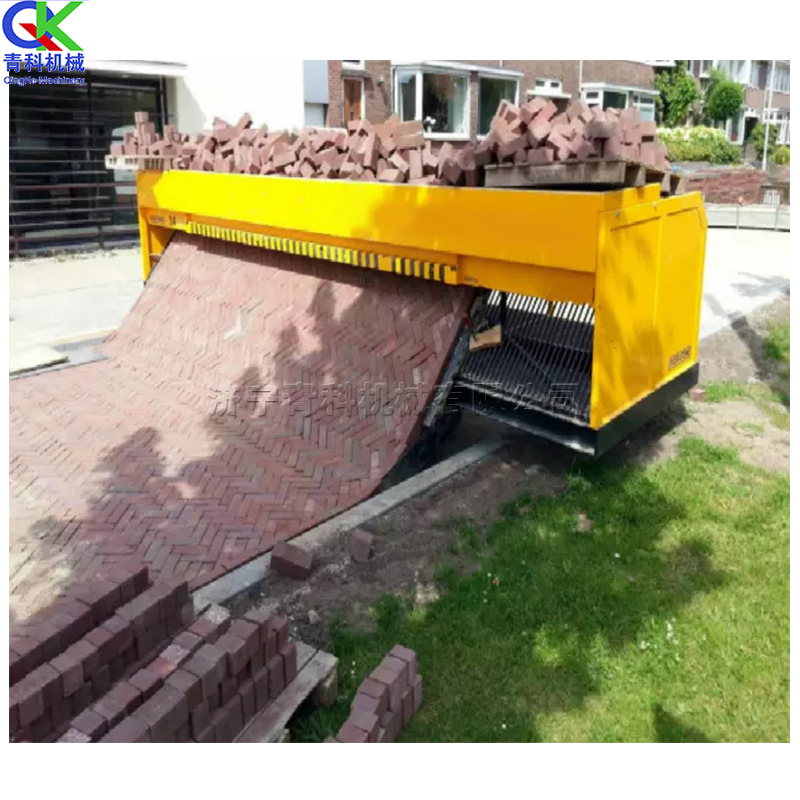 人行道砖块摊铺机 市政广场路面铺砖机 花园红砖方砖铺平机