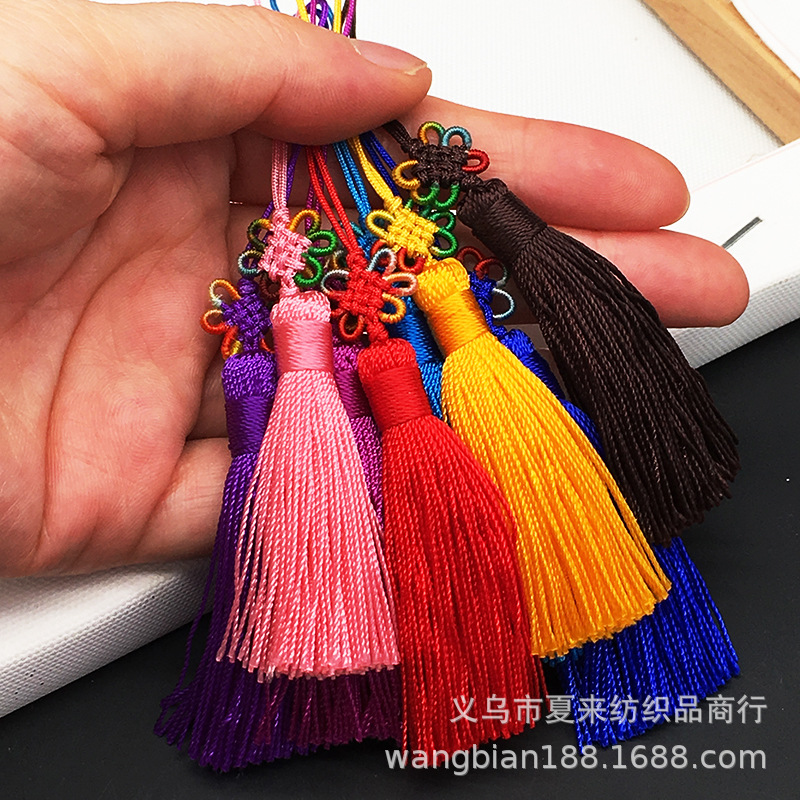 手工制作Diy串珠配件 小中国结彩色花结 中国结手机挂绳 书