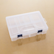 新款双层8格可拆透明配件首饰包装盒储物五金工具零件塑料收纳盒