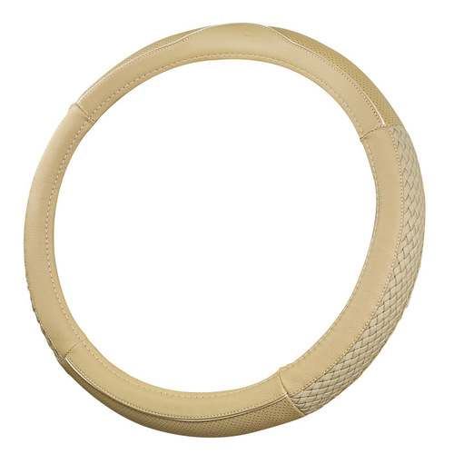 New stylish woven steering wheel cover, anti-slip, four-season universal leather car handle cover, sports car accessory