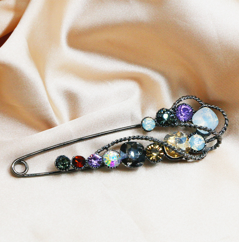 Safety Pin Brooch For Men Large Decorative Crystal Coat Pin_voghion.com