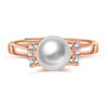 Fashionable elegant zirconium with bow, one size ring from pearl, micro incrustation, wholesale