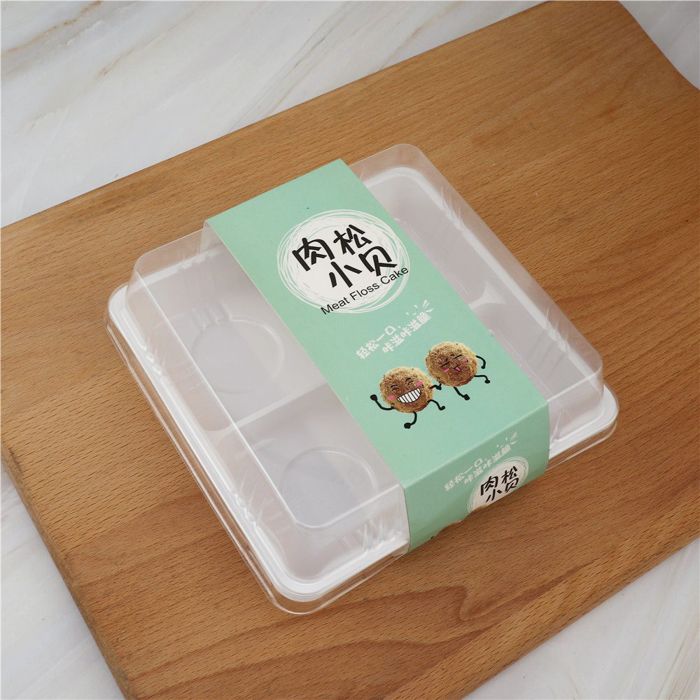 Caja de embalaje de huevo crisp, cuatro cuadrados de nieve, carne, pino de cáscara, patata de marismes, plástico transparente horneado, caja de embalaje de punto oeste image 13