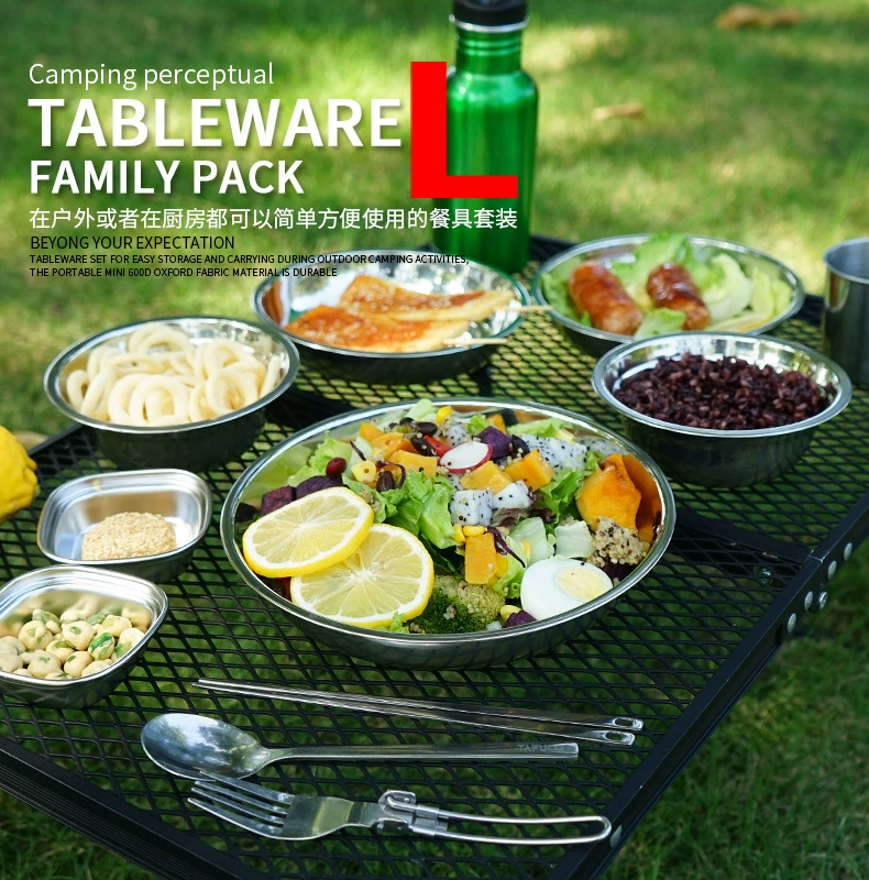 Handheld dinner plate, travel set, tableware for home use, 22 pieces