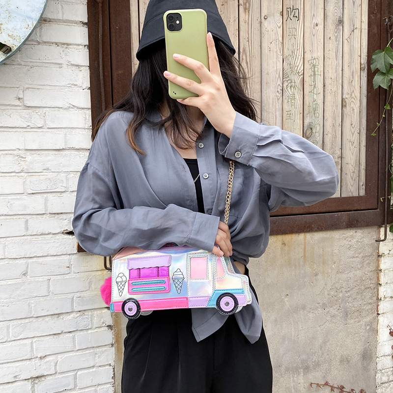 fashion colorful laser ice cream car messenger bagpicture44