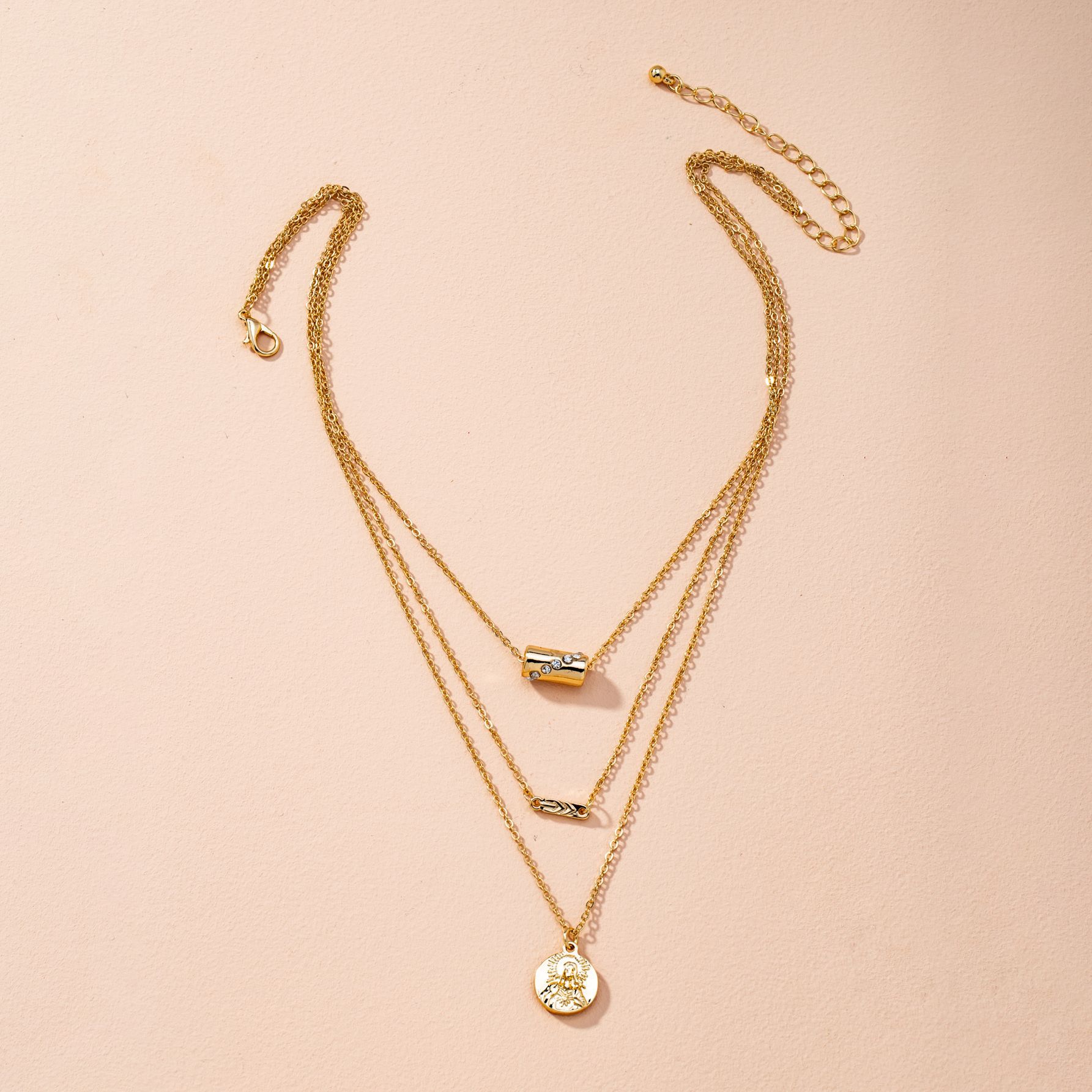 New Simple Multi-layer Human  Necklace display picture 2