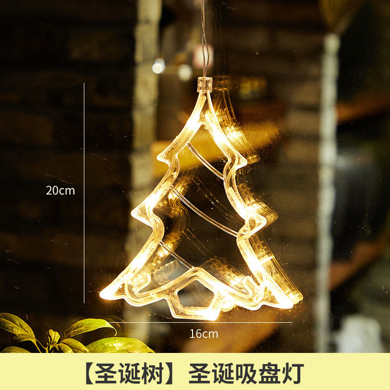 Navidad Lámpara decorativa tienda ventana de cristal lámpara colgante vacaciones atmósfera diseño lámpara de succión campana pequeña joyería colgante