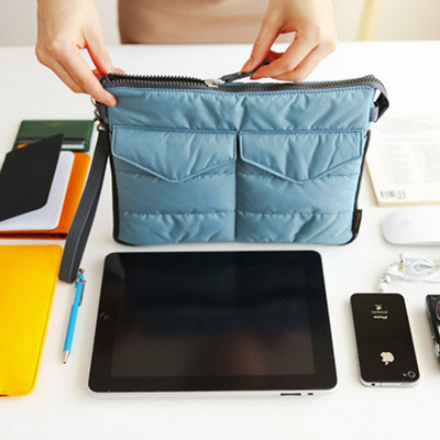 韩版ipad收纳包中包尼龙防水大容量便携手提数码整理包旅行收纳包