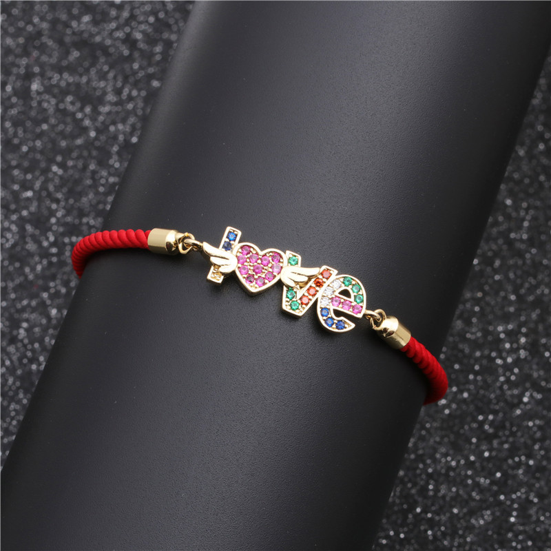 Colorful Zirconium Love Palm Heart Adjustable Bracelet display picture 4