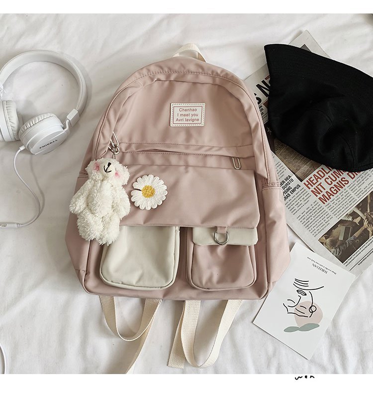 Korean Fashion College Style Vintage Feeling Girl Hit Color School Bag Wild Student Backpack  Wholesale Nihaojewelry display picture 5
