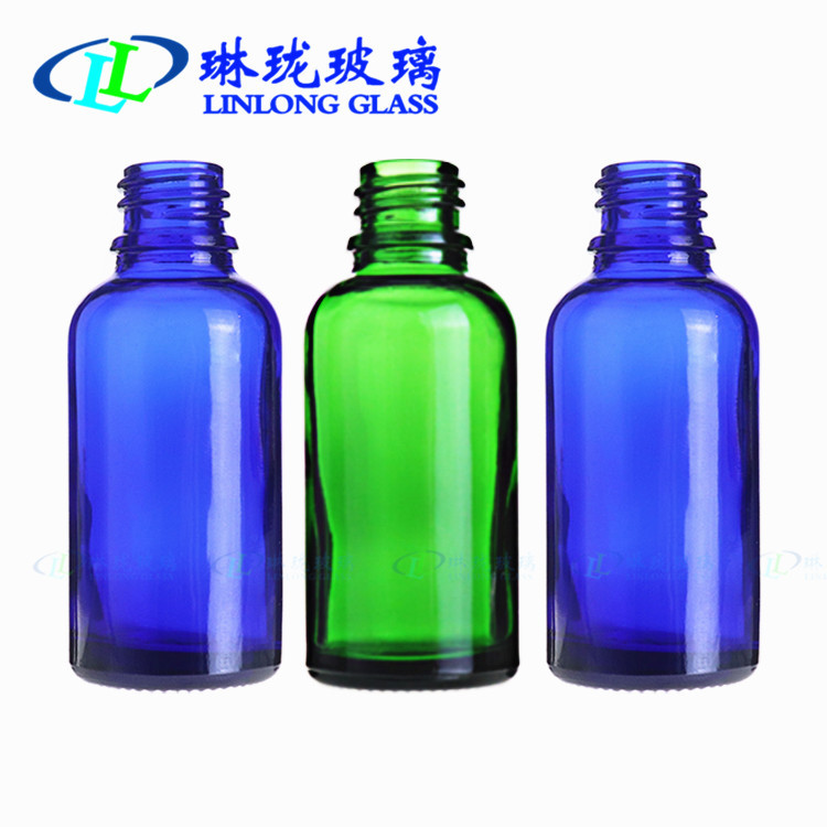  30ml玻璃瓶 绿色精油瓶 蓝色精油分装瓶 胶头滴管瓶 