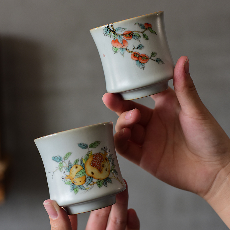 Azul y blanco Ru horno taza de té taza maestra taza de té Kung Fu taza de té de cerámica juego de té taza personal grande taza individual té