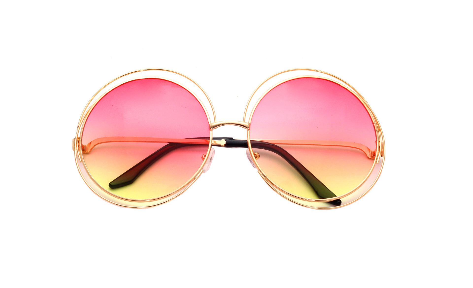 Sweet Solid Color Ac Round Frame Full Frame Women's Sunglasses display picture 1
