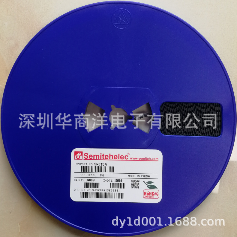 SMF15A TVS瞬态抑制二极管 15V 单向 SOD-123FL SEMITEH