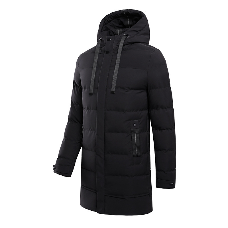 Herrenbekleidung Herbst und Winter neue Herren schlichte Übergröße Übergröße Kapuzenmantel mittellang Baumwollmantel lässiger Baumwollmantel für Männer_voghion.com