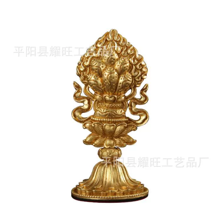 Wheel King Seven Treasures Seven Governance Treasure Auspicious Classical Ornament Carving-Forbidden Treasure Hall Offerings Ancient Blue-green