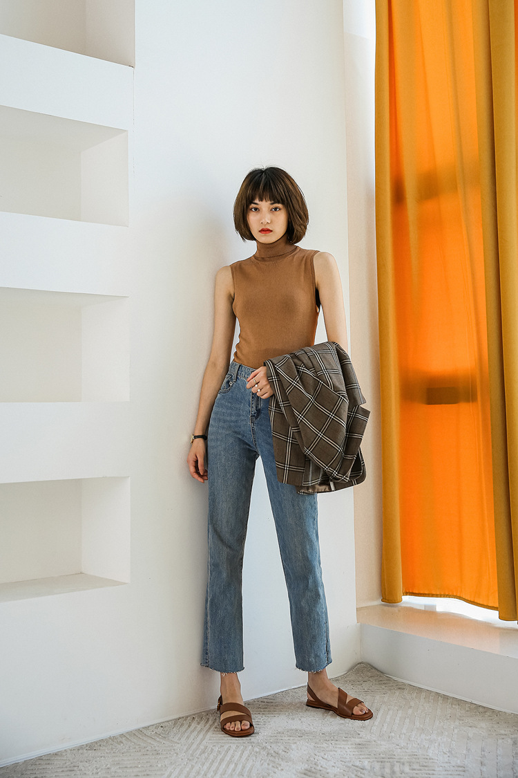 Sandal nữ đế bệt phong cách La Mã da bò hở ngón mùa hè — Màu nâu chi tiết 19