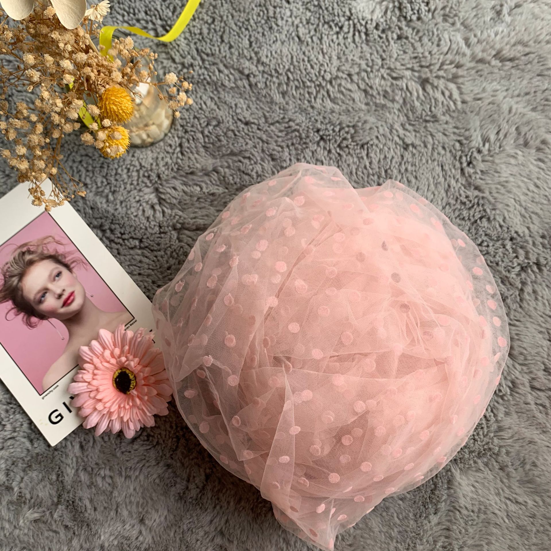 Fábrica directa malla flocado 0,8 dot hanfu ropa de Lolita tela rombo
